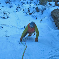 Doug climbing the North Gulley