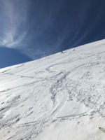 Good shallow pow on SE aspect above 11,500'