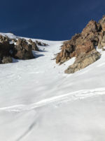 "Hot pow" in the Dunderberg S Couloir